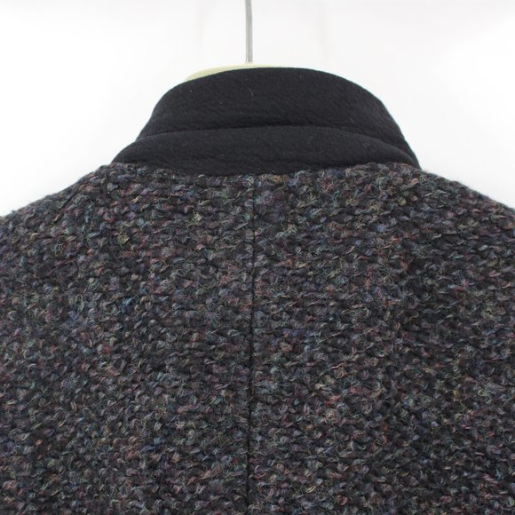IRO Cydney Black Multicolor Tweed Jacket Boucle Wool Shawl Neck Blazer 40 Medium - Picture 7 of 9